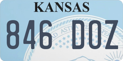 KS license plate 846DOZ