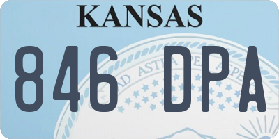 KS license plate 846DPA