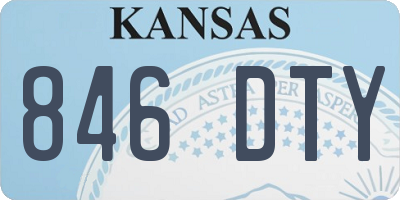 KS license plate 846DTY
