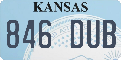 KS license plate 846DUB