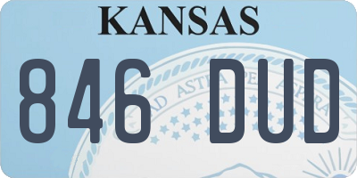 KS license plate 846DUD