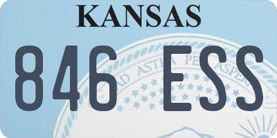 KS license plate 846ESS