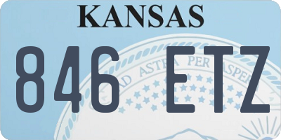 KS license plate 846ETZ