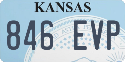 KS license plate 846EVP