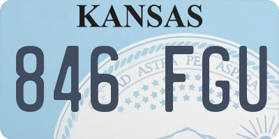 KS license plate 846FGU