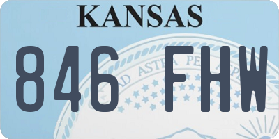 KS license plate 846FHW