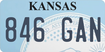KS license plate 846GAN