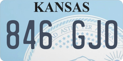 KS license plate 846GJO