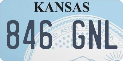 KS license plate 846GNL