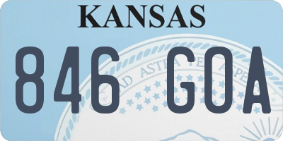 KS license plate 846GOA