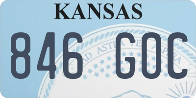 KS license plate 846GOC