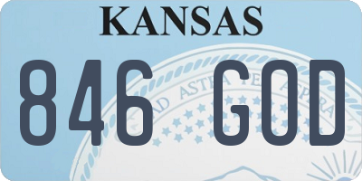 KS license plate 846GOD