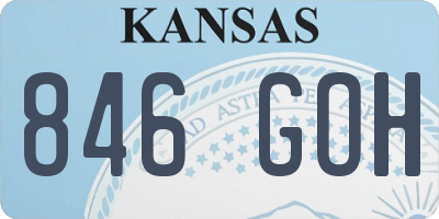 KS license plate 846GOH