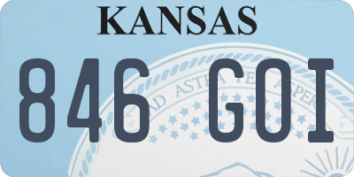 KS license plate 846GOI