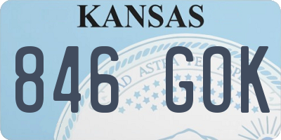 KS license plate 846GOK