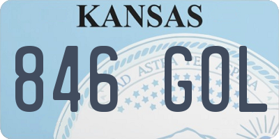 KS license plate 846GOL