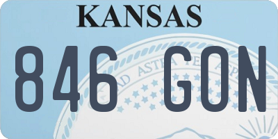 KS license plate 846GON