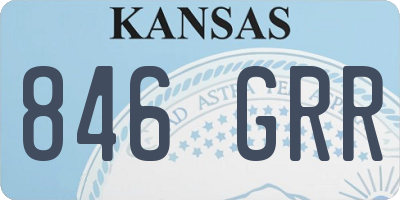 KS license plate 846GRR