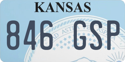 KS license plate 846GSP