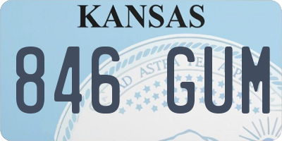KS license plate 846GUM