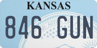 KS license plate 846GUN