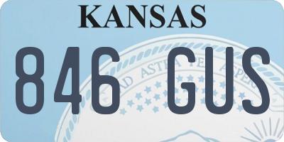 KS license plate 846GUS