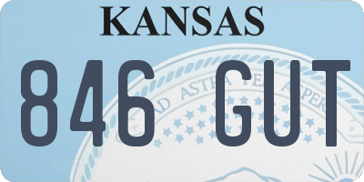 KS license plate 846GUT