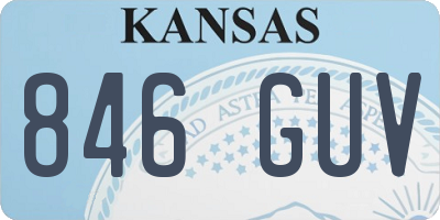 KS license plate 846GUV