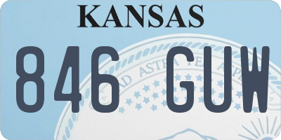KS license plate 846GUW