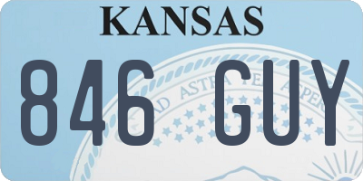 KS license plate 846GUY