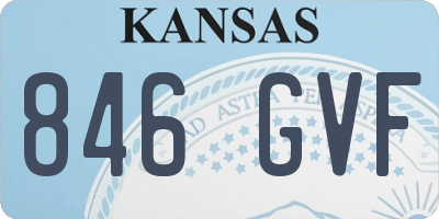 KS license plate 846GVF