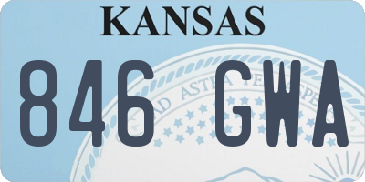 KS license plate 846GWA