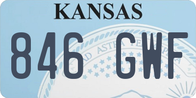 KS license plate 846GWF