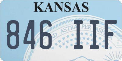 KS license plate 846IIF