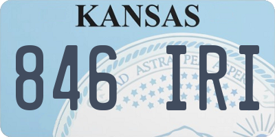 KS license plate 846IRI