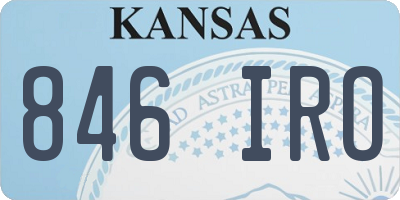 KS license plate 846IRO