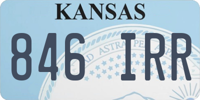 KS license plate 846IRR