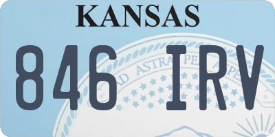 KS license plate 846IRV