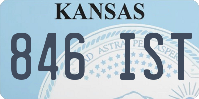KS license plate 846IST