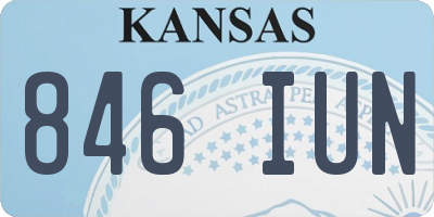 KS license plate 846IUN