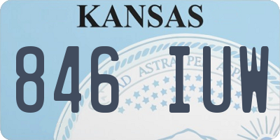 KS license plate 846IUW