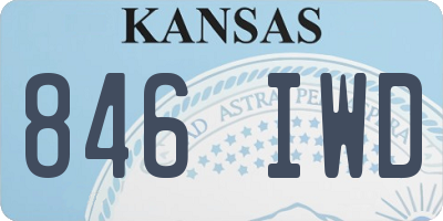 KS license plate 846IWD