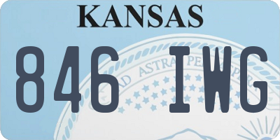 KS license plate 846IWG