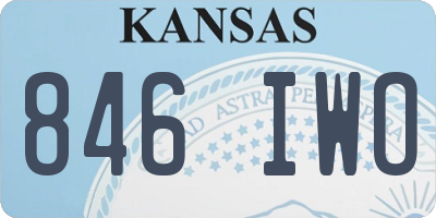 KS license plate 846IWO