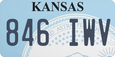 KS license plate 846IWV