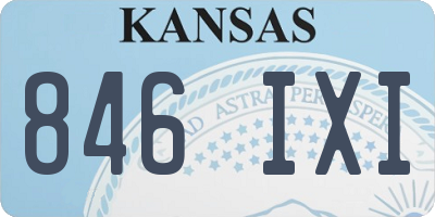 KS license plate 846IXI