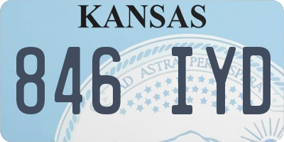 KS license plate 846IYD