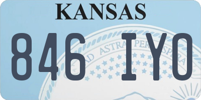 KS license plate 846IYO