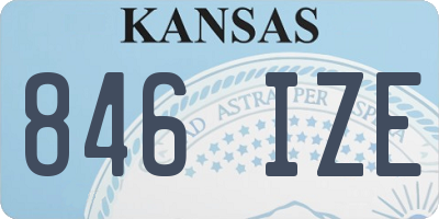 KS license plate 846IZE