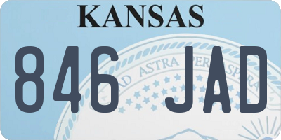 KS license plate 846JAD